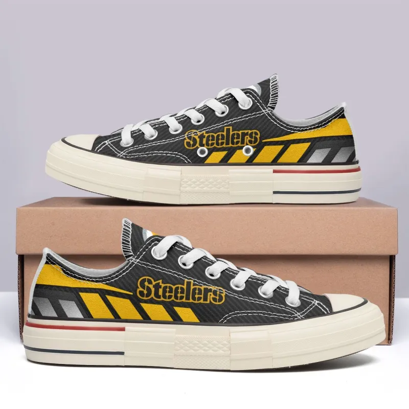 Pittsburgh Steelers New Low Top Canvas Shoes Side View