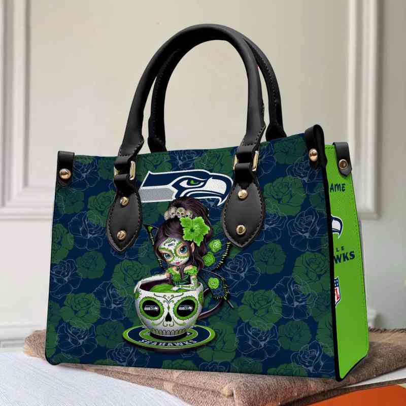 Mockup view 3 of Seattle Seahawks Personalized Hand Bag