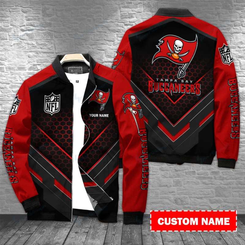 Tampa Bay Buccaneers Personalized Bomber Jacket Front View