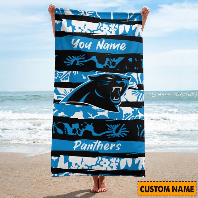 Carolina Panthers Personalized Beach Towel