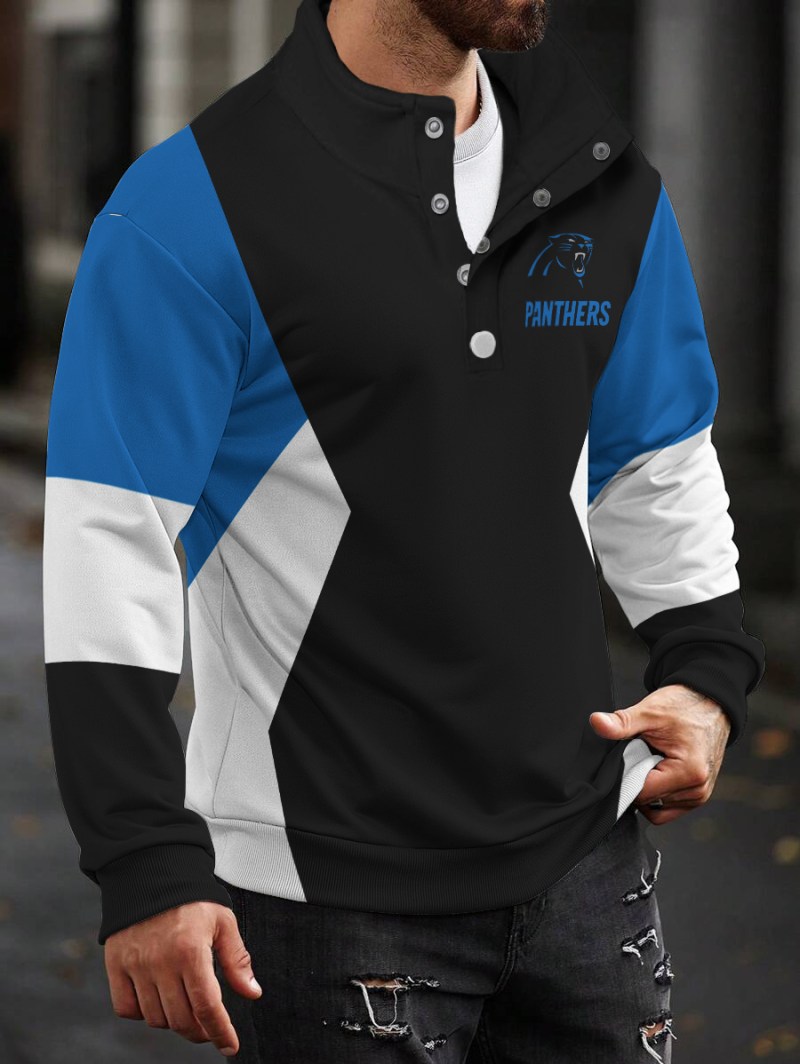 Carolina Panthers Casual Colorful Stand Collar Sweatshirt