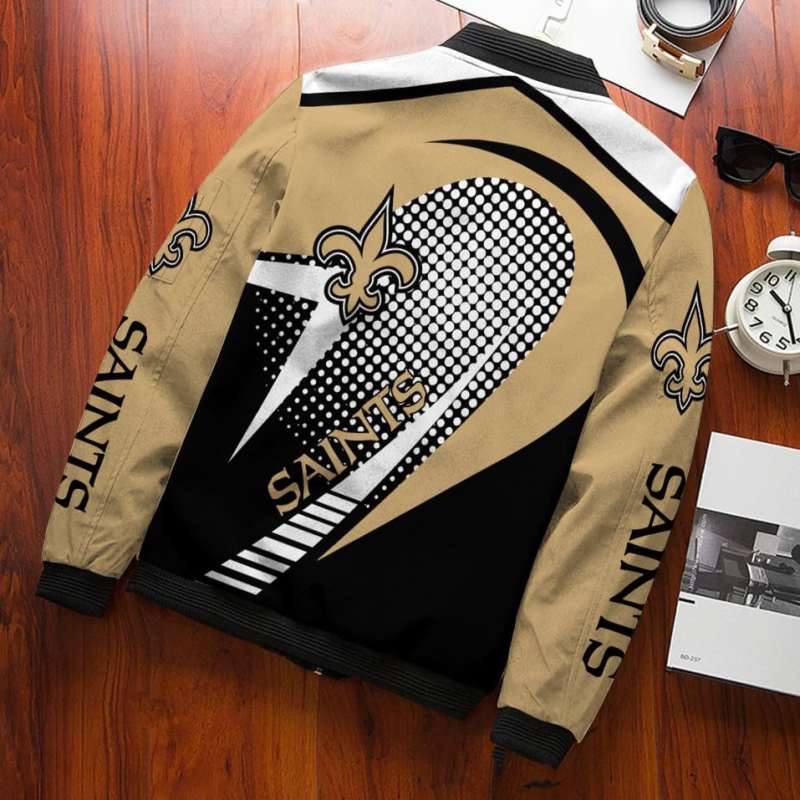 New Orleans Saints Bomber Jacket Back