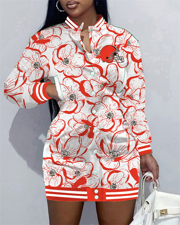 Cleveland Browns Women's Button Down Jacket Dress