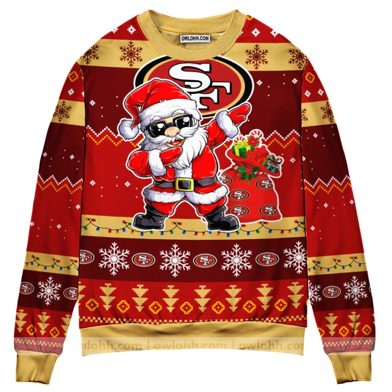 San Francisco 49ers Dabbing Santa Claus Sweater Image 2