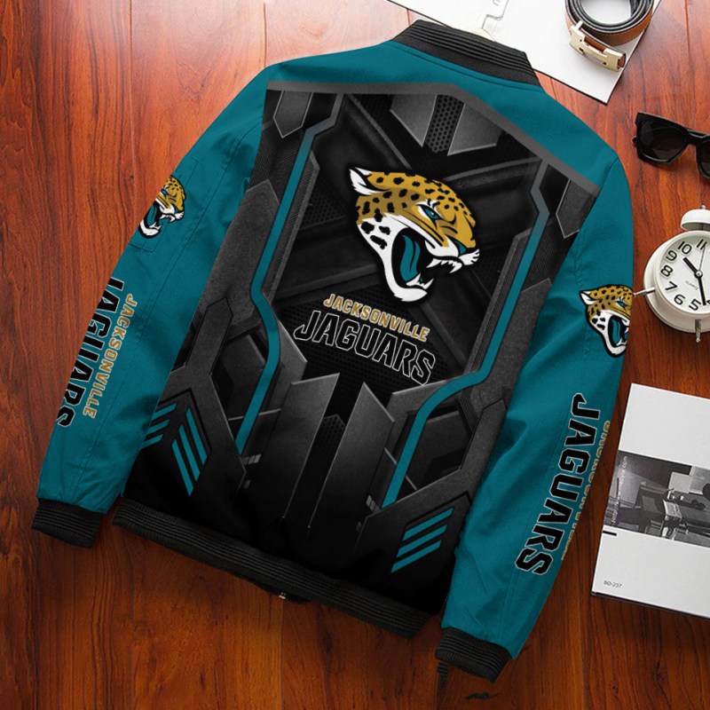 Jacksonville Jaguars Personalized Bomber Jacket Back