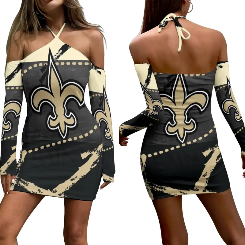 New Orleans Saints Halter Lace-up Dress