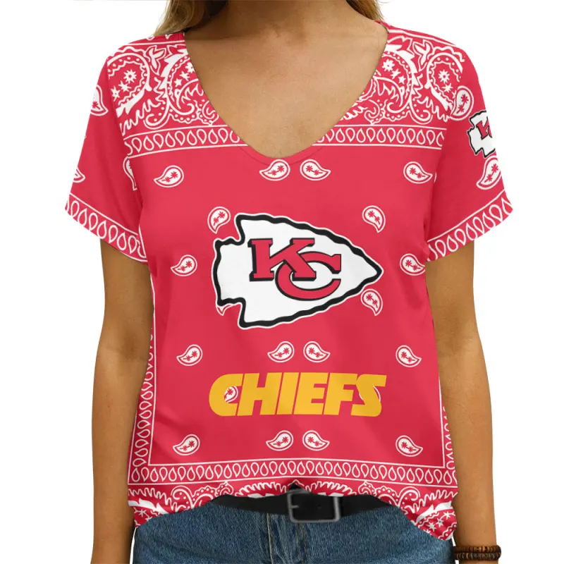 Kansas City Chiefs V-Neck T-Shirt
