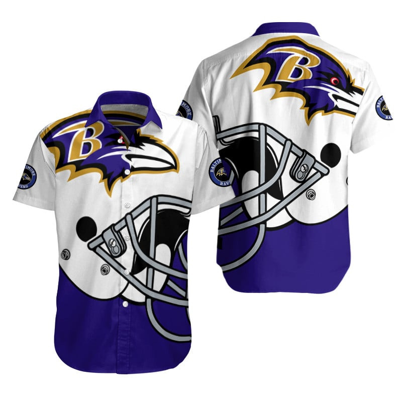 Sizing chart for Baltimore Ravens Button Shirt BB589
