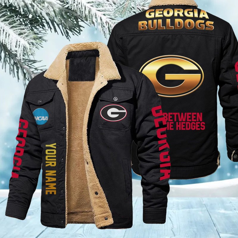 Georgia Bulldogs Personalized Winter Fleece Bomber Jacket