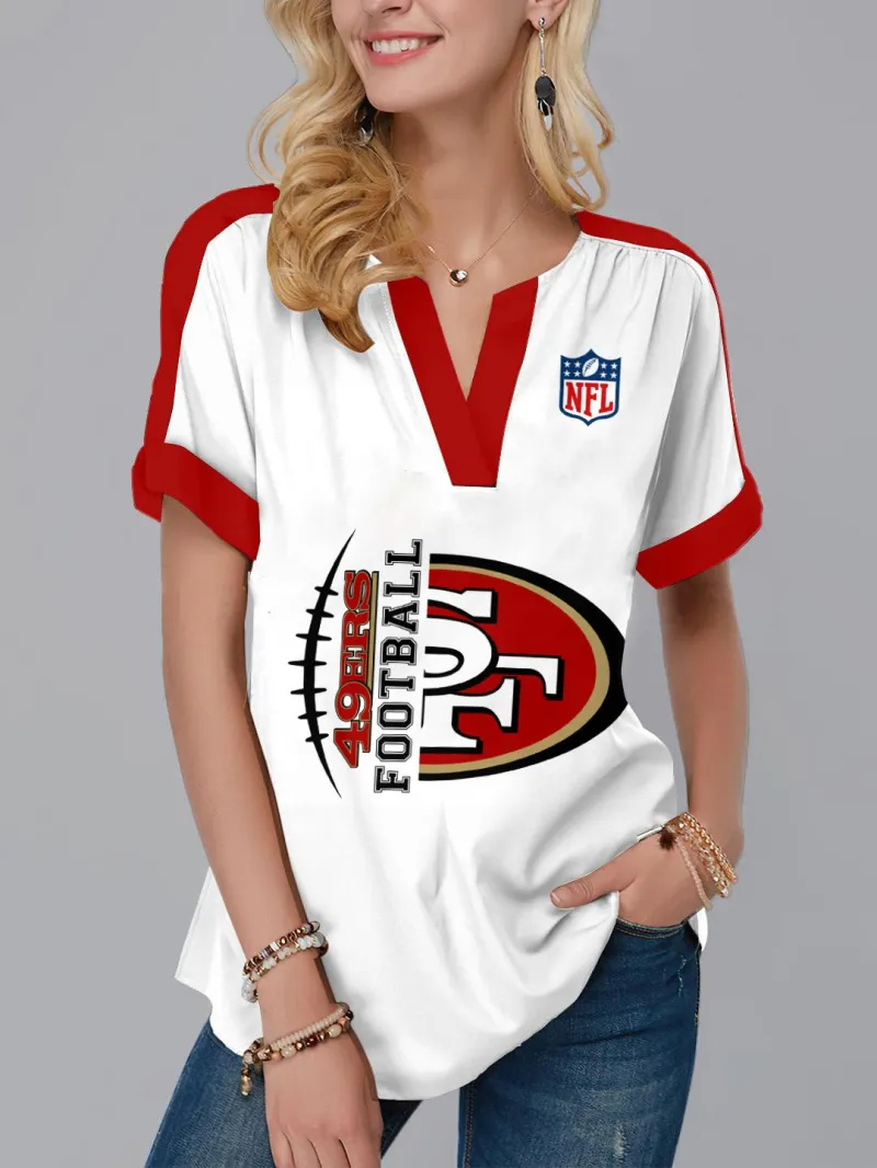San Francisco 49ers Fashion Short Sleeve V-Neck Shirt