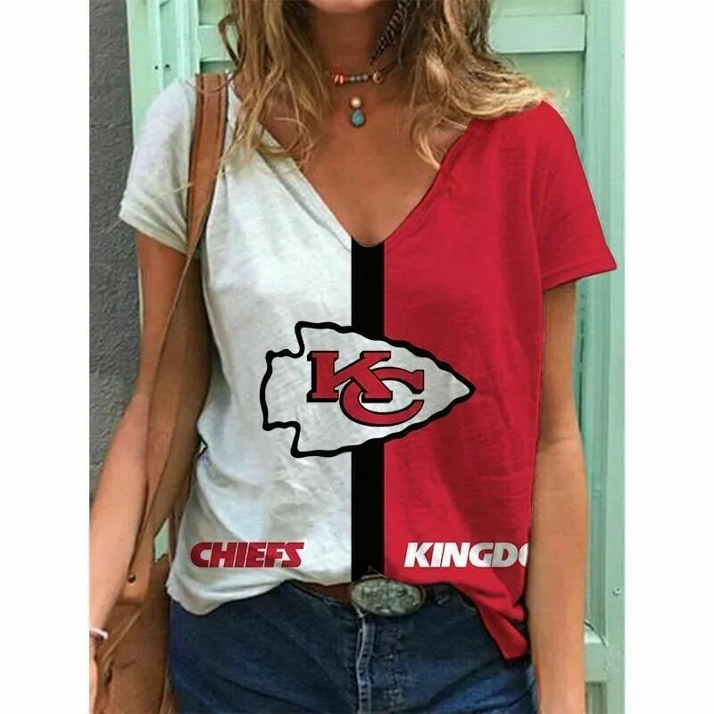 Kansas City Chiefs V-neck Women T-shirt