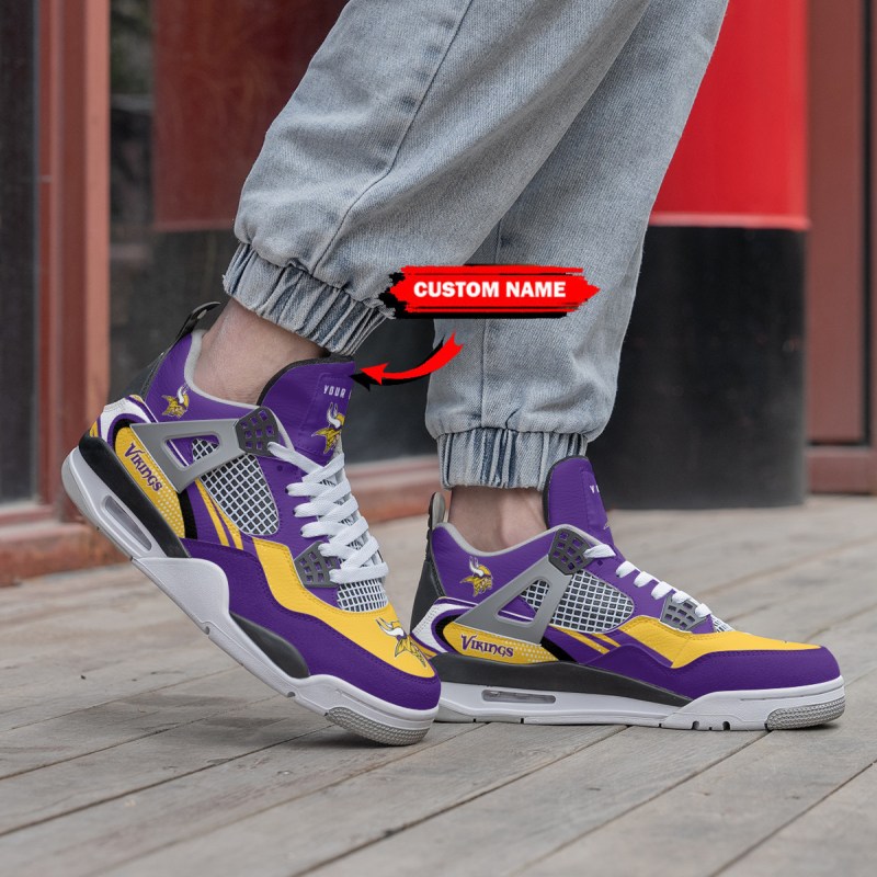 Minnesota Vikings Personalized AJ4 Sneaker