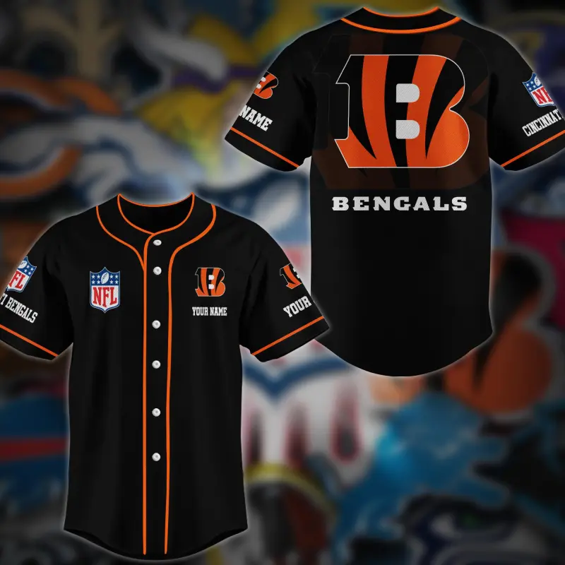 Cincinnati Bengals Personalized Baseball Jersey