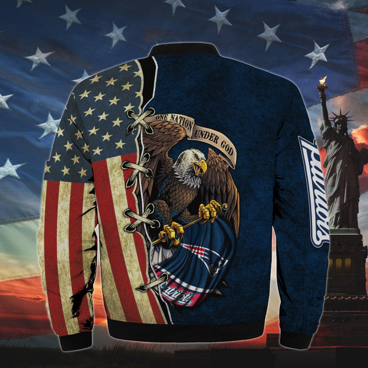 Men’s One Nation Under God New England Patriots Bomber Jacket