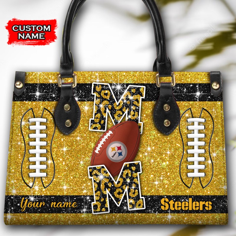 Pittsburgh Steelers Personalized Leather Hand Bag BBLTHB594 4 Stylish Pittsburgh Steelers Hand Bag