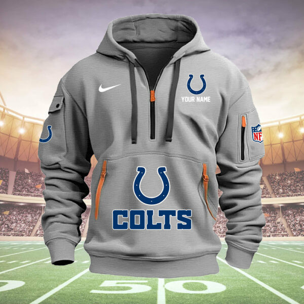 Indianapolis Colts Quarter Zip Hoodie Image 8