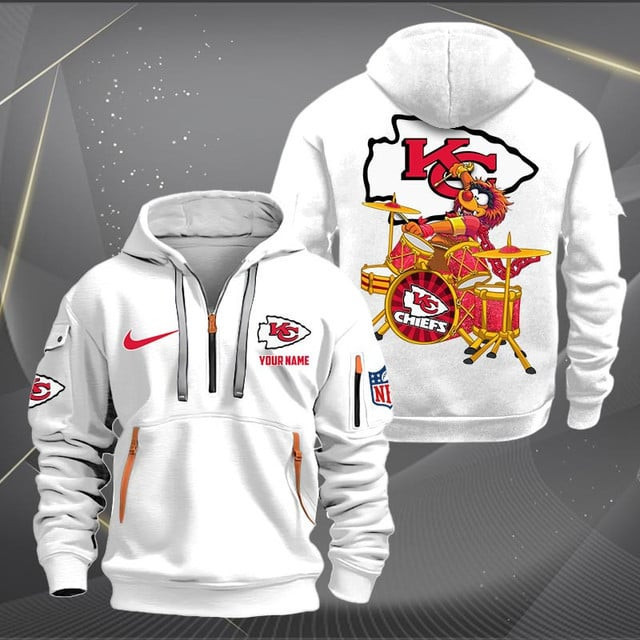 Kansas City Chiefs Premium Personalized Quarter Zip Hoodie