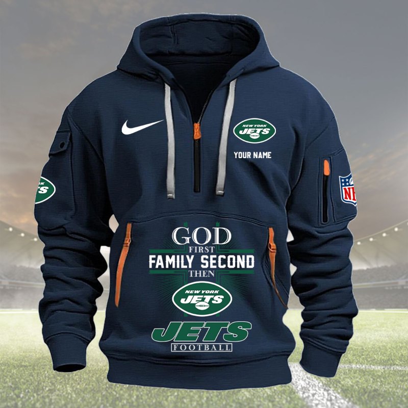 Navy New York Jets Hoodie