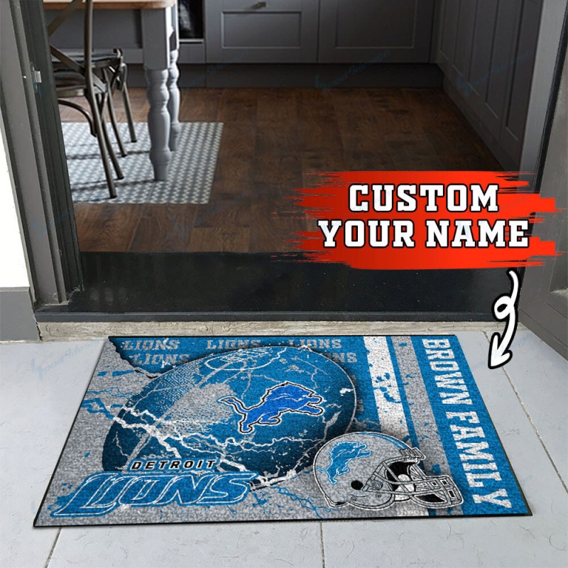 Detroit Lions Personalized Doormat