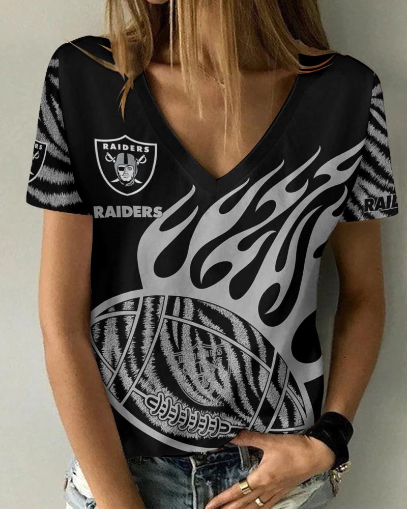 Las Vegas Raiders V-neck T-shirt Front