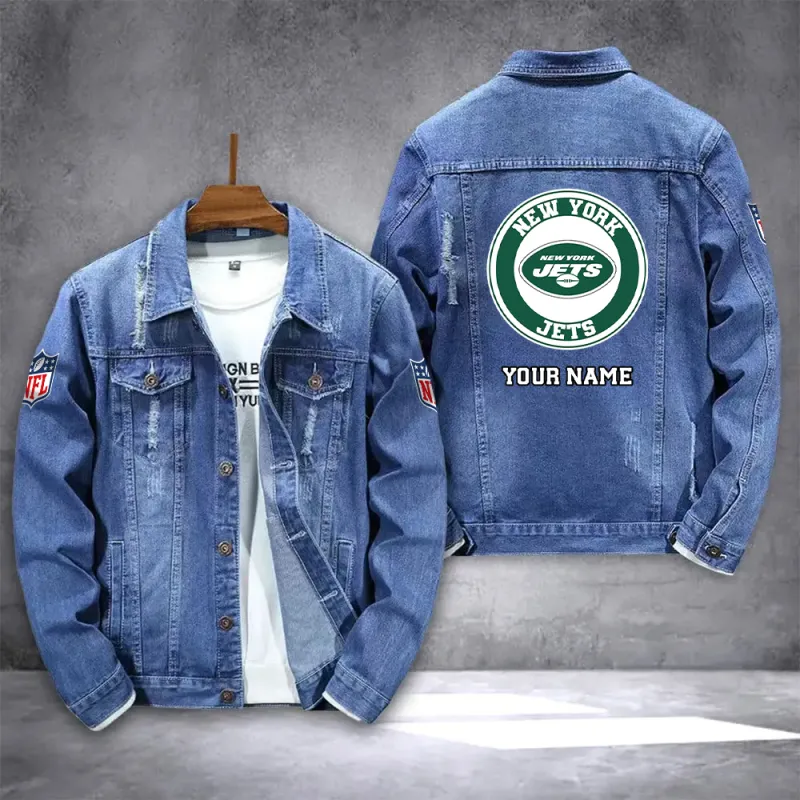 New York Jets Denim Jacket Front Image