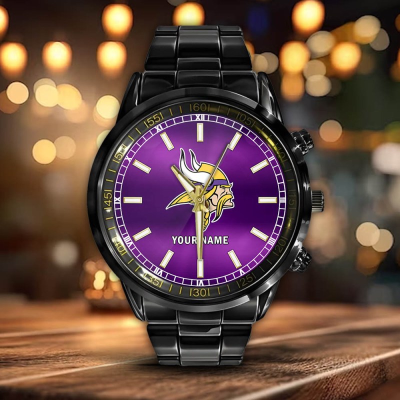 Minnesota Vikings Black Fashion Watch Details