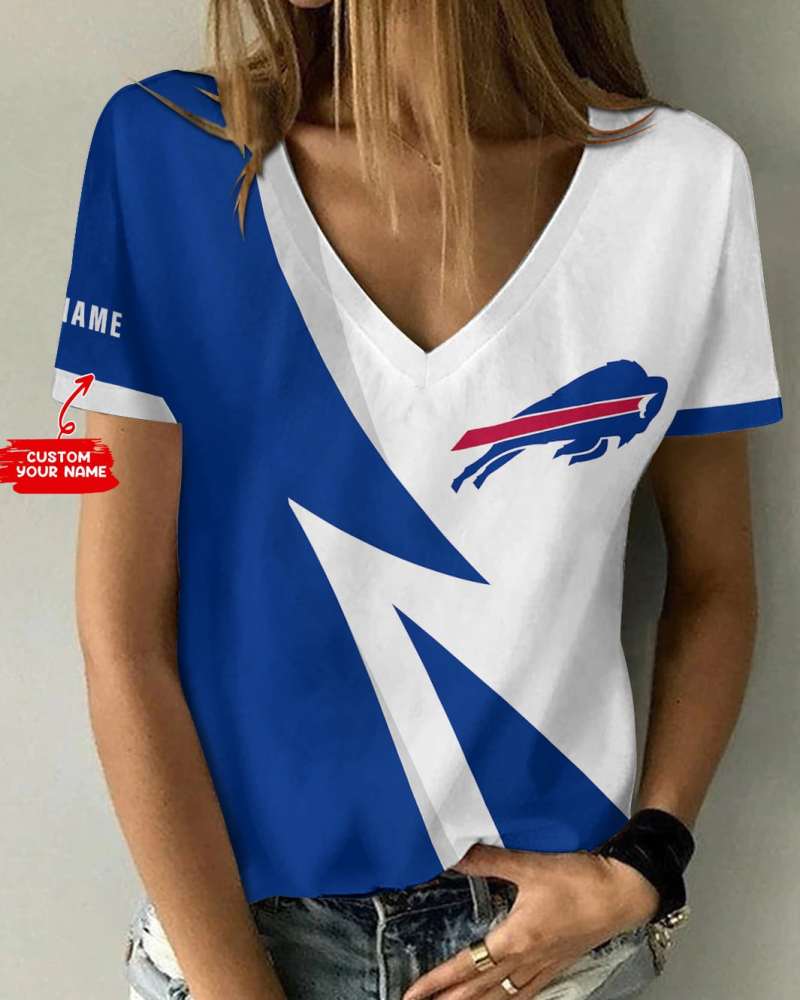 Buffalo Bills Personalized V-neck Women T-shirt