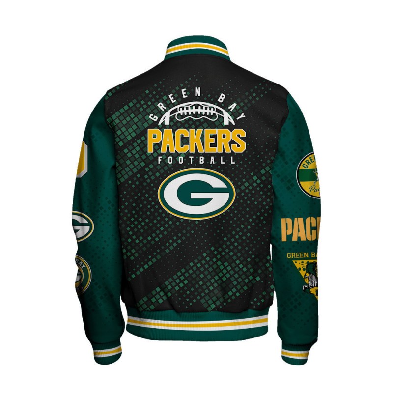 Green Bay Packers Varsity Jacket Side View