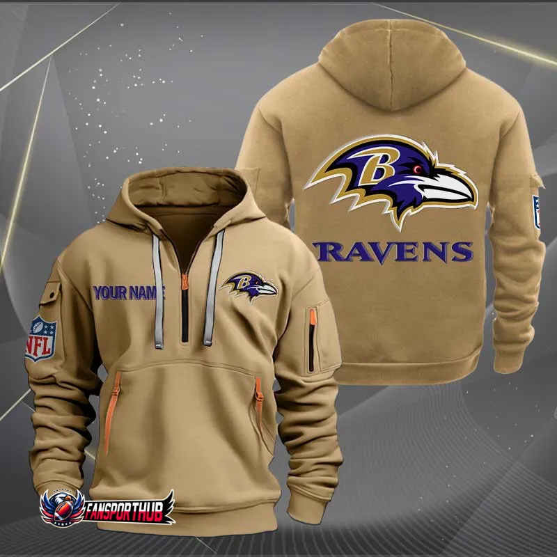 Baltimore Ravens Quarter Zip Hoodie Image 4