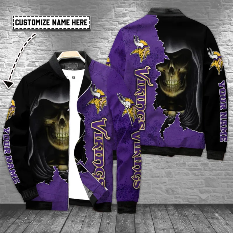 Minnesota Vikings Personalized Bomber Jacket