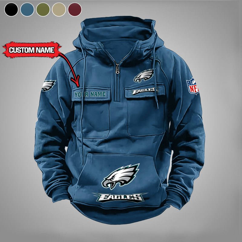 Blue Philadelphia Eagles Zip Hoodie