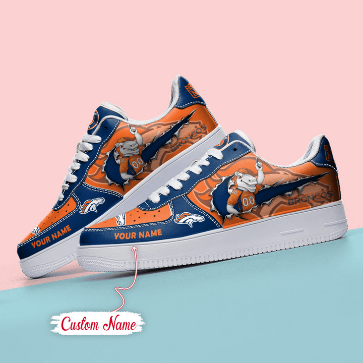 Complete view of NFL Denver Broncos Custom Name sneaker
