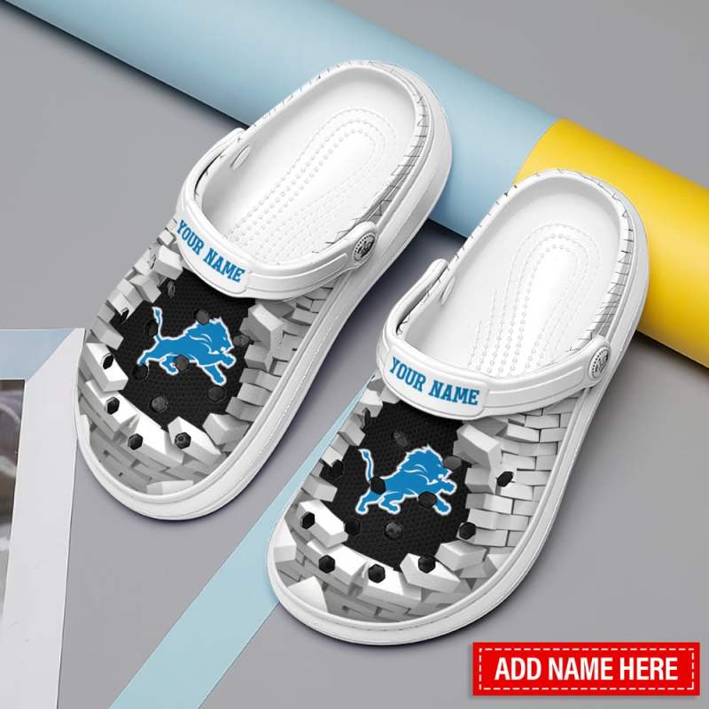 Detroit Lions Personalized Limited Clog Back View