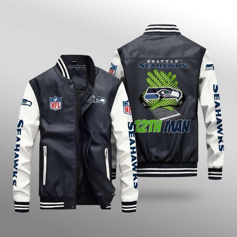 Seattle Seahawks Leather Bomber Jacket