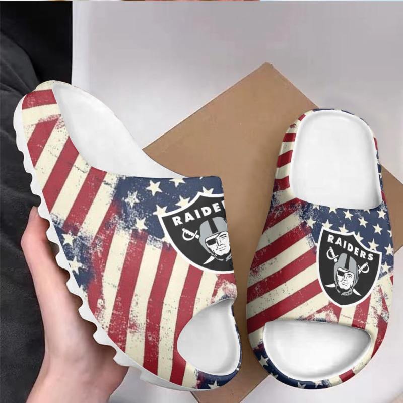 Las Vegas Raiders Yeezy Slippers Front View