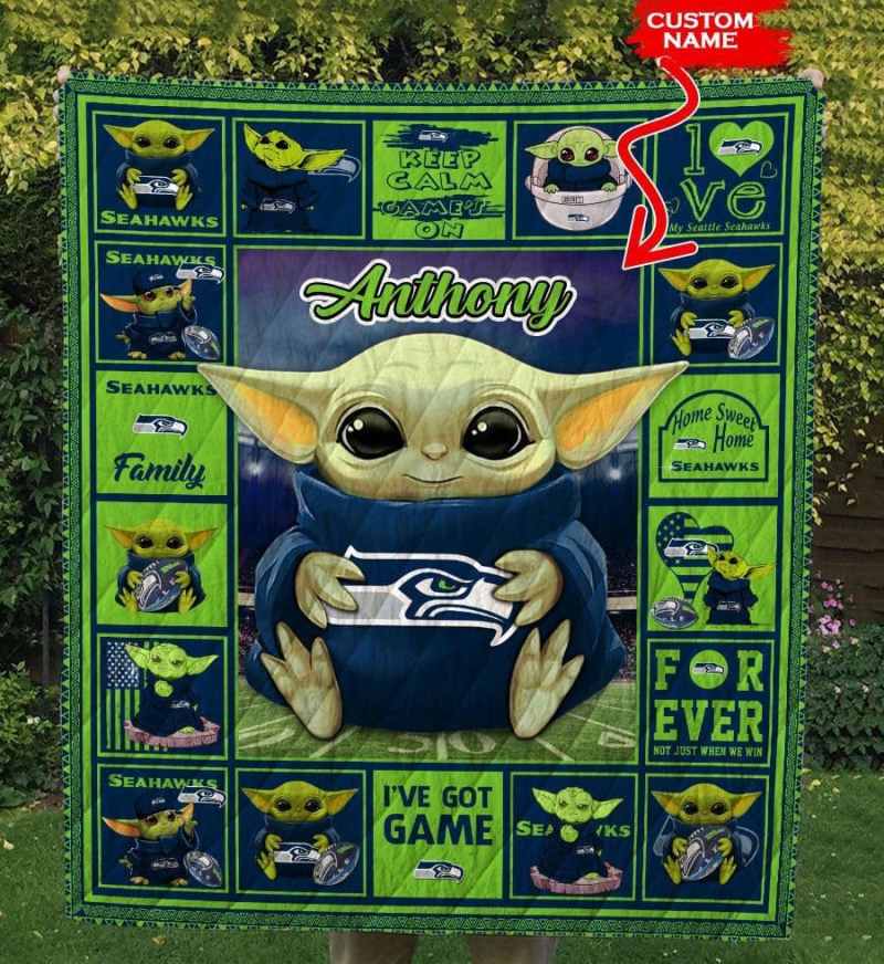 Seattle Seahawks Personalized Premium Quilt 2