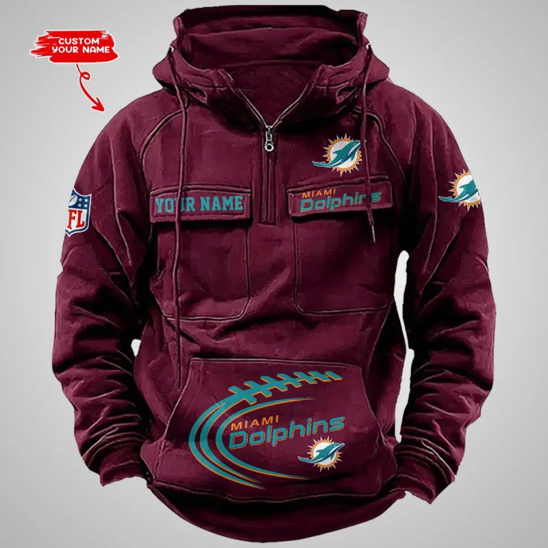 Miami Dolphins Hoodie Hooded Neckline