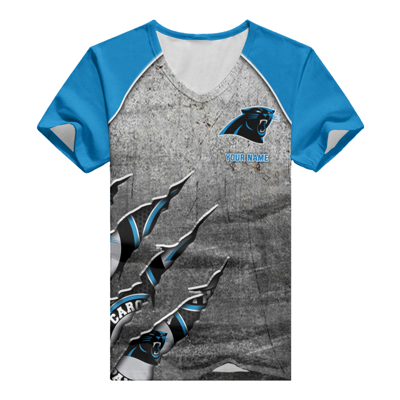 Carolina Panthers Personalized V-neck T-shirt