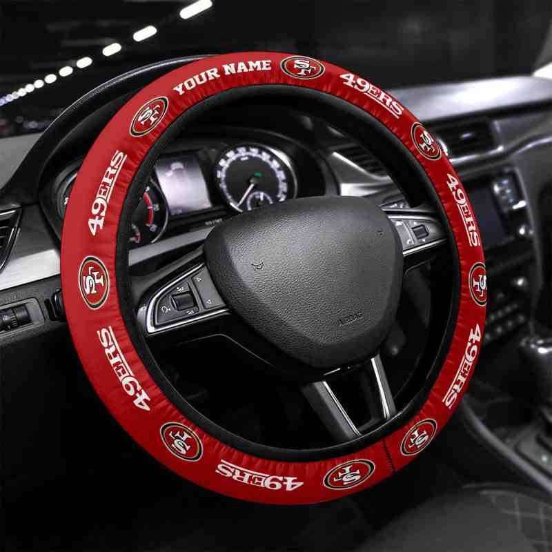 San Francisco 49ers Personalized 3D Steering Wheel Cover
