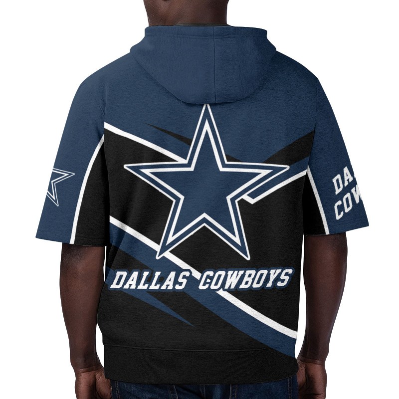 Dallas Cowboys Short Sleeve Hoodie Back View