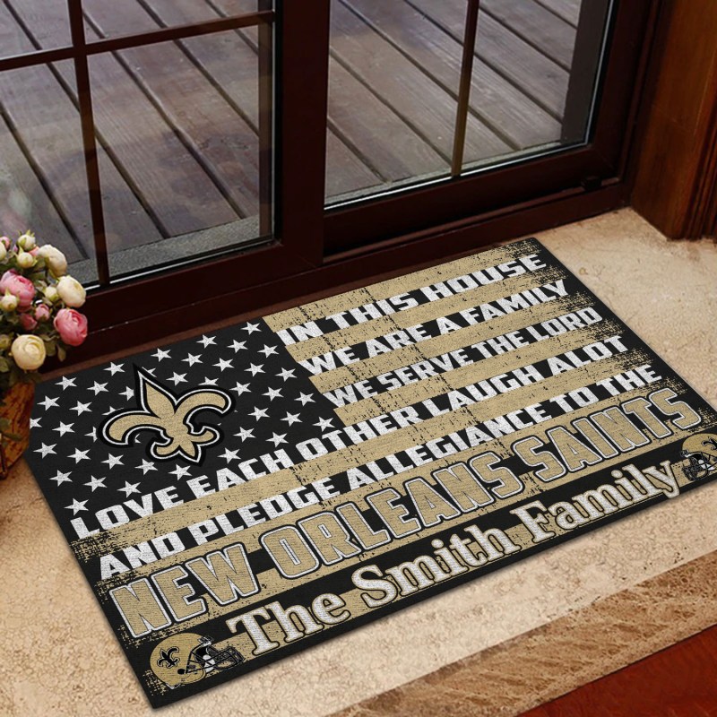 New Orleans Saints Personalized Doormat