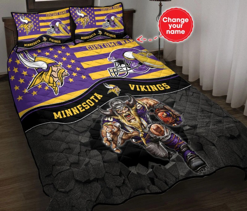 Minnesota Vikings Personalized Quilt Set - NFL Fan Merchandise