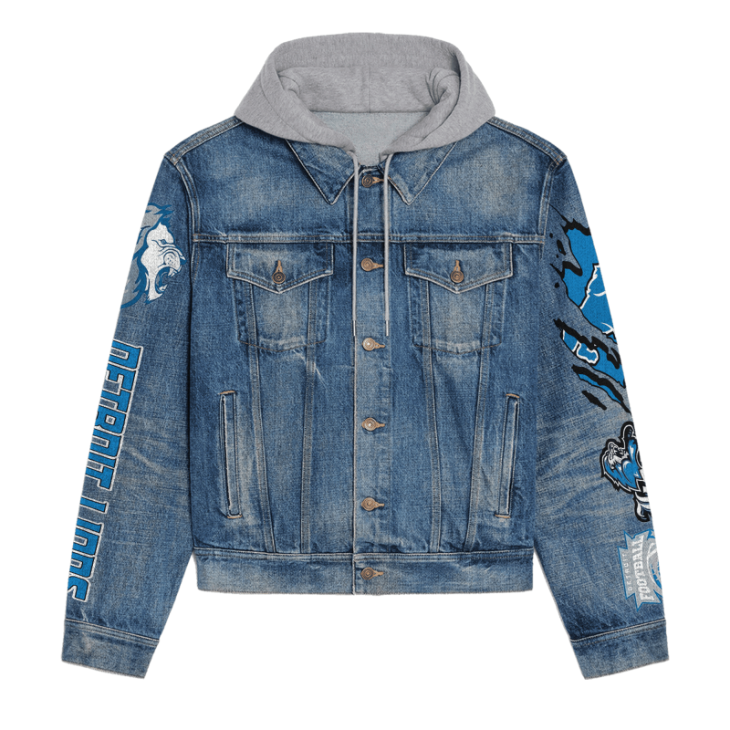 Detroit Lions Hooded Denim Jacket Image 3