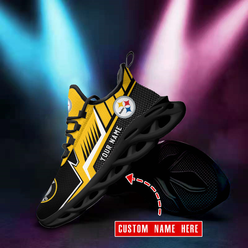 Pittsburgh Steelers Yezy Running Sneakers Side View