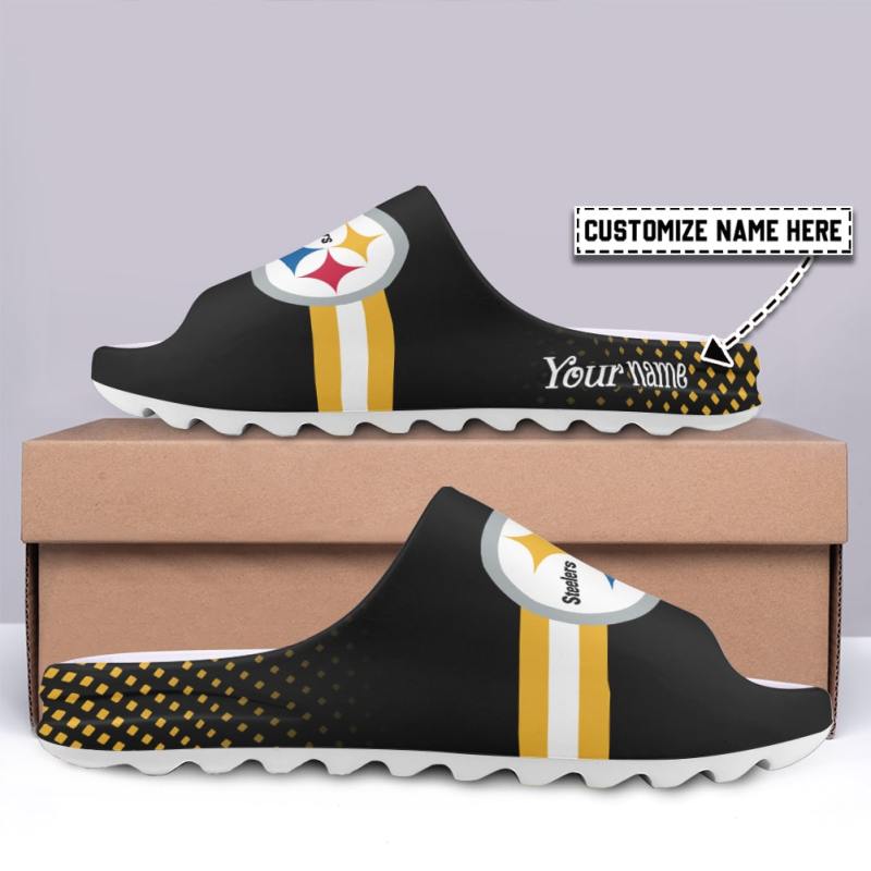 Pittsburgh Steelers Yeezy Slippers Back View