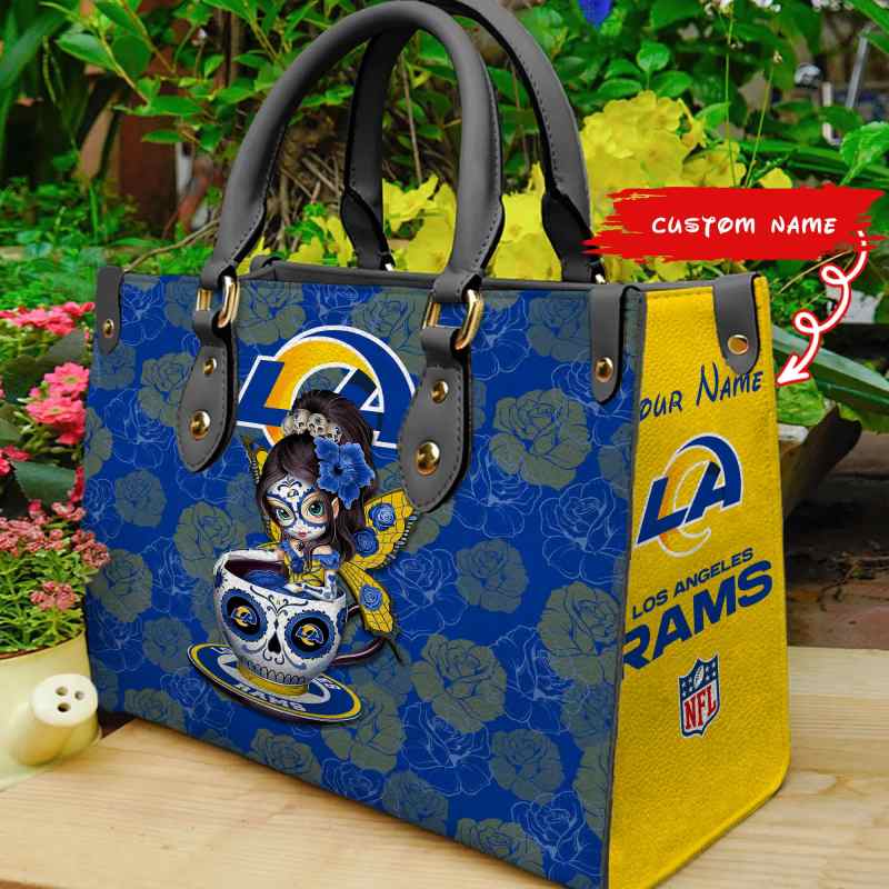 Los Angeles Rams Personalized Leather Hand Bag