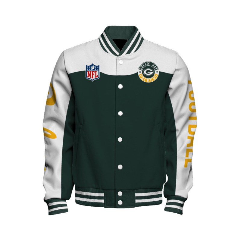 Green Bay Packers Varsity Jacket Side View