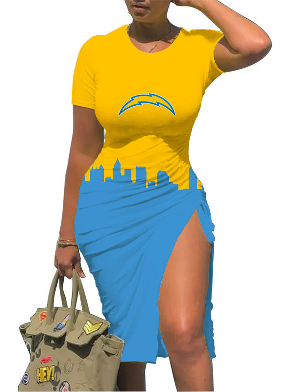 Los Angeles Chargers Slit Bodycon Dress