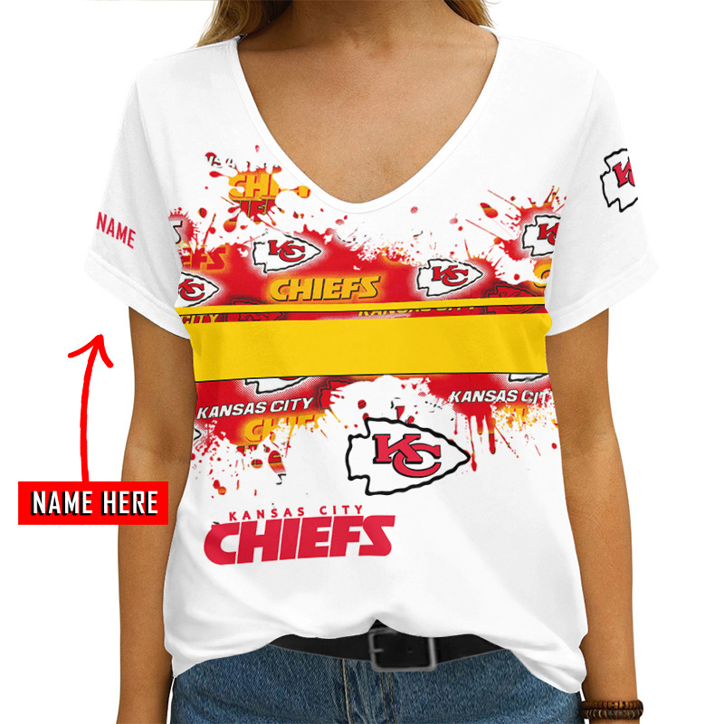 Kansas City Chiefs V-neck T-shirt Women's Design