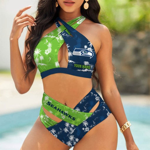 Seattle Seahawks Women's 2PCS Bikini Swimsuit